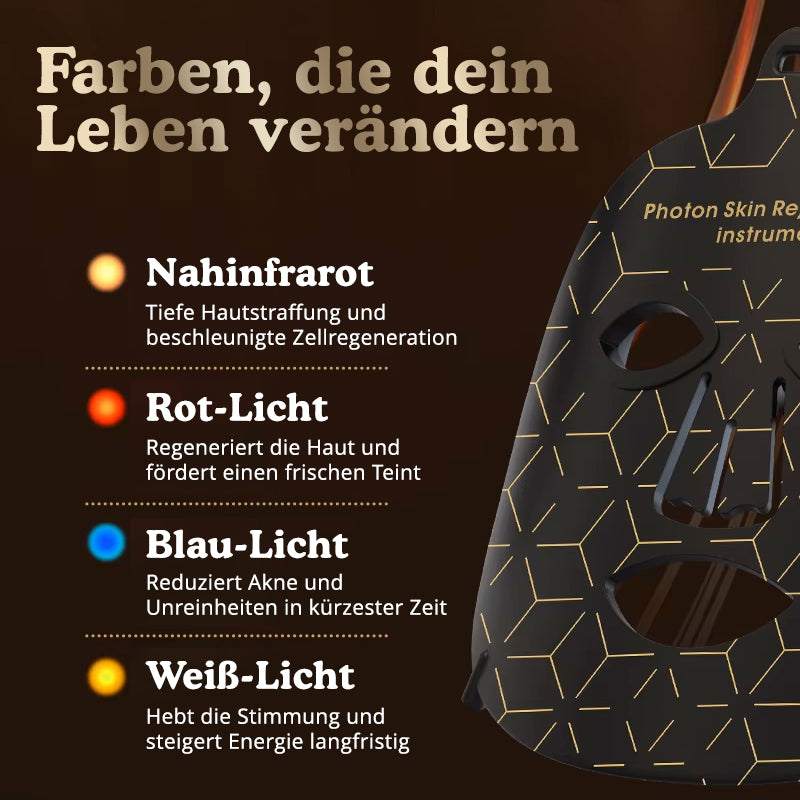 LED Maske mit verschiedenen Farben zur Lichttherapie gegen Akne und Hautprobleme